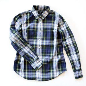 J. Crew Plaid Perfect Shirt 100% Cotton Size 4